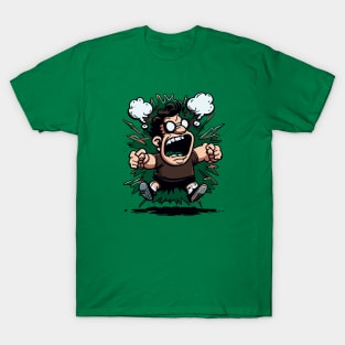 Crazy Man Cartoon T-Shirt